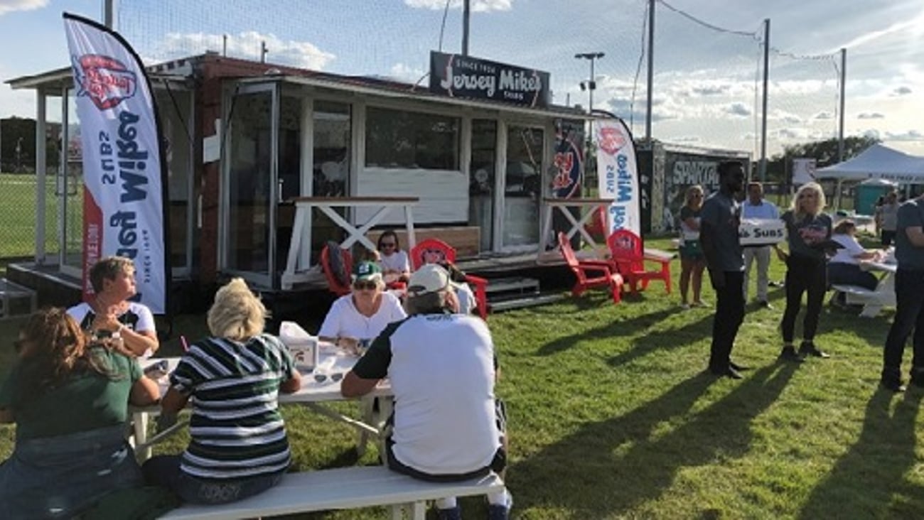 Jersey Mikes fans at tailgate party