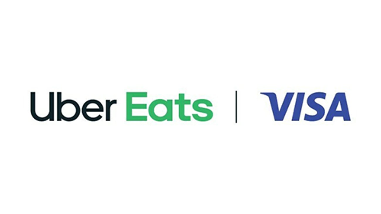 logo, visa and uber eats