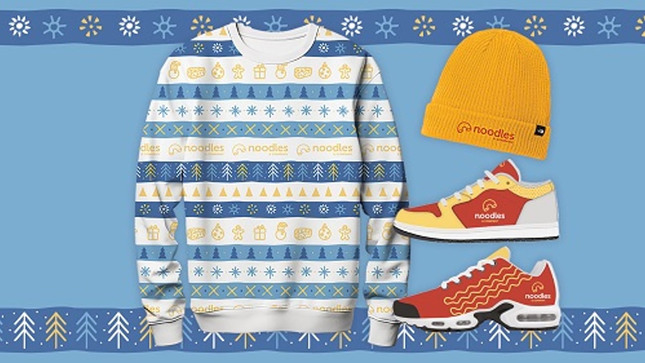 noodles sweater hat and shoes