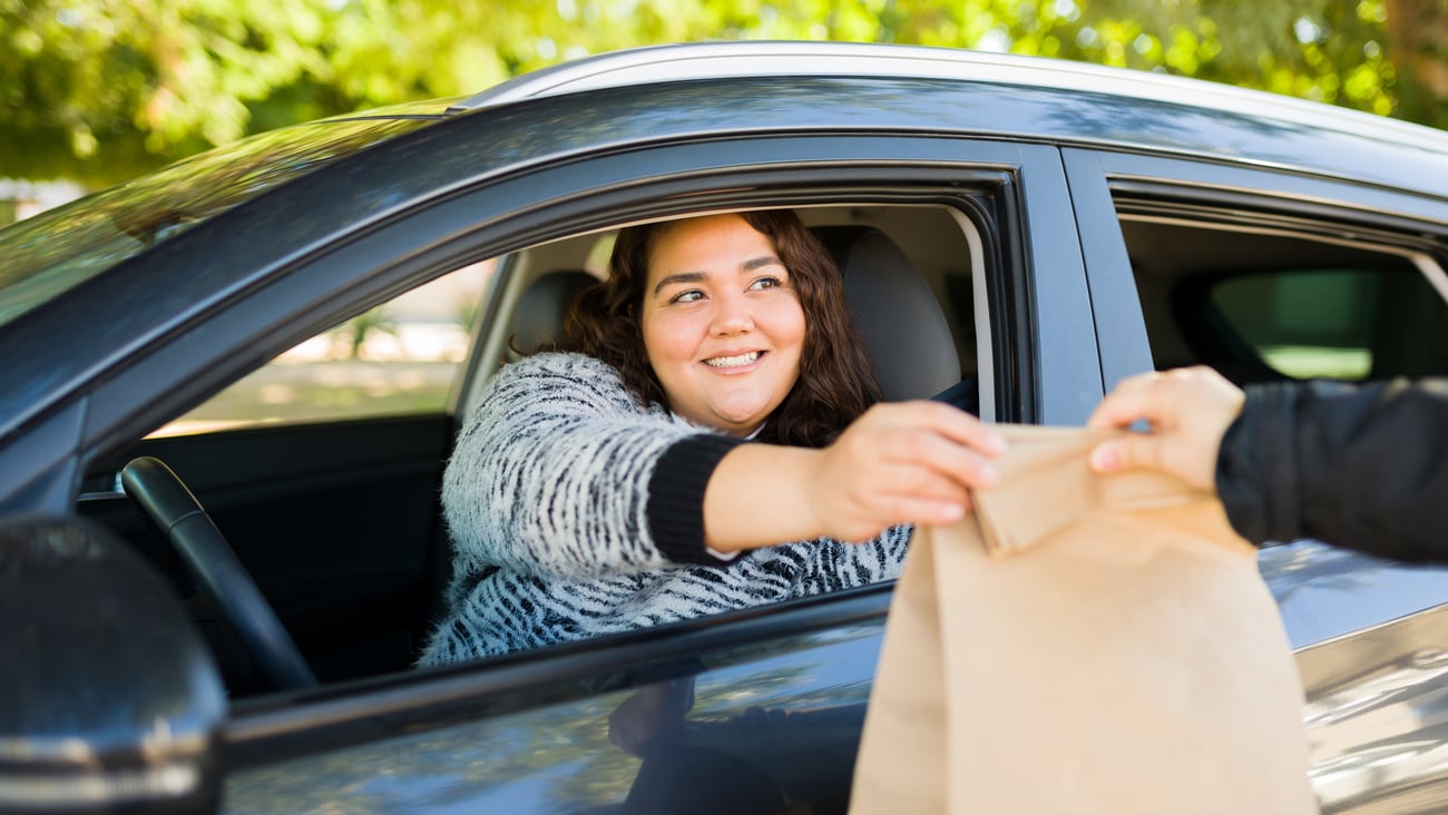 happy drive-thru customer