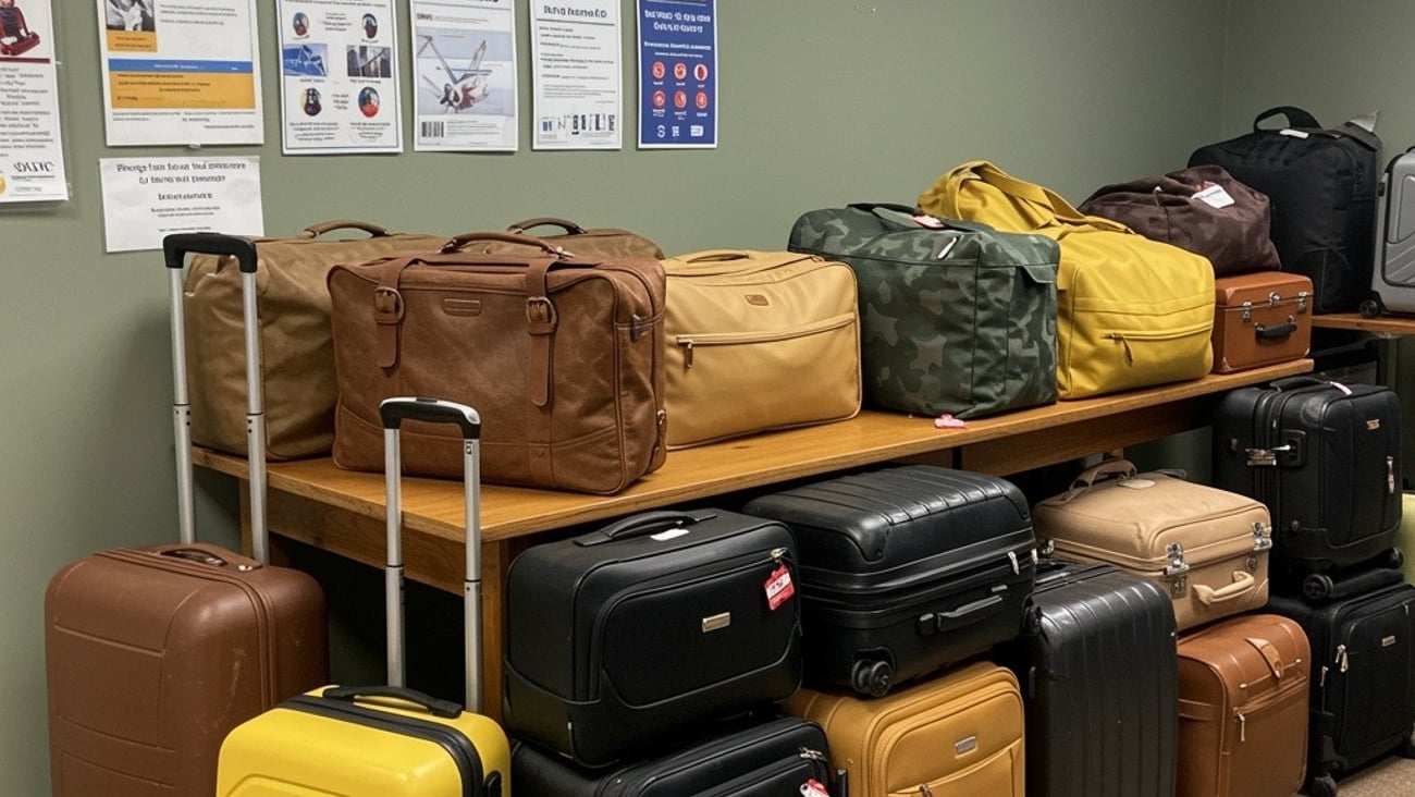 back office in hotel with lost luggage