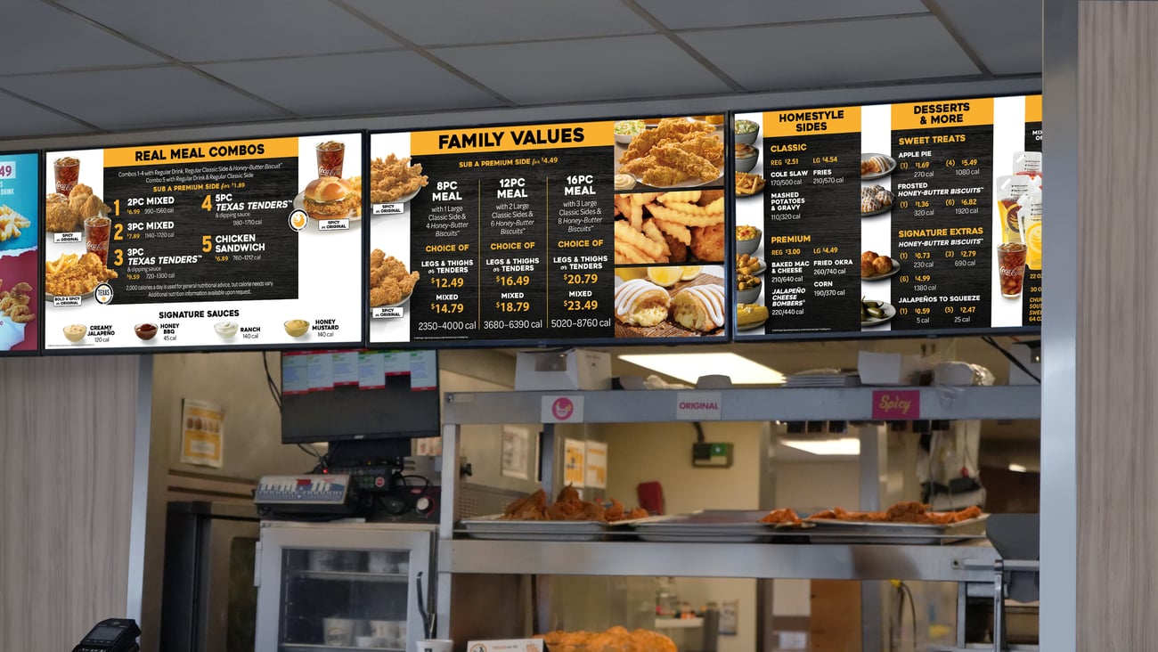 Church's Texas Chicken menu board 3