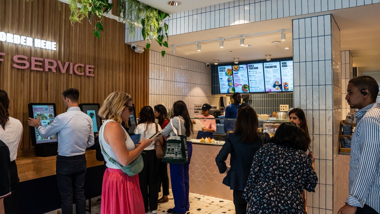 quick service line at restaurant for ordering