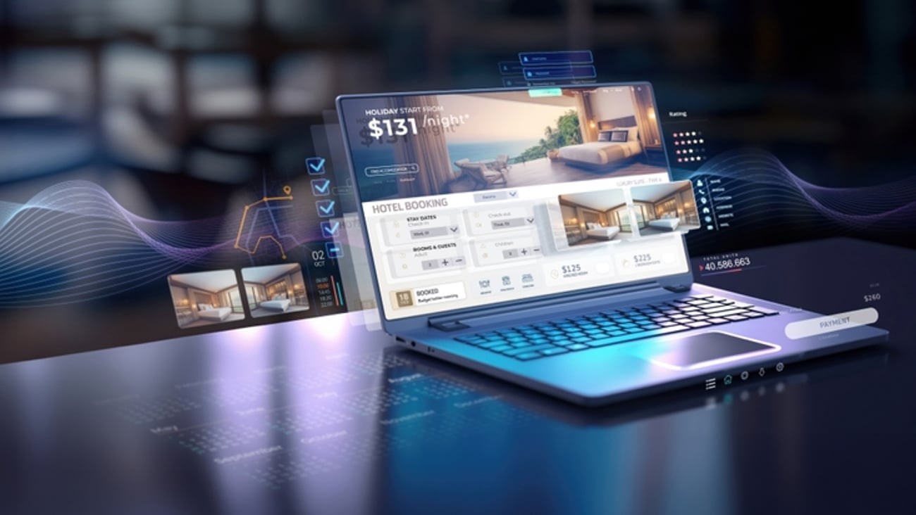 hotel website on a laptop computer