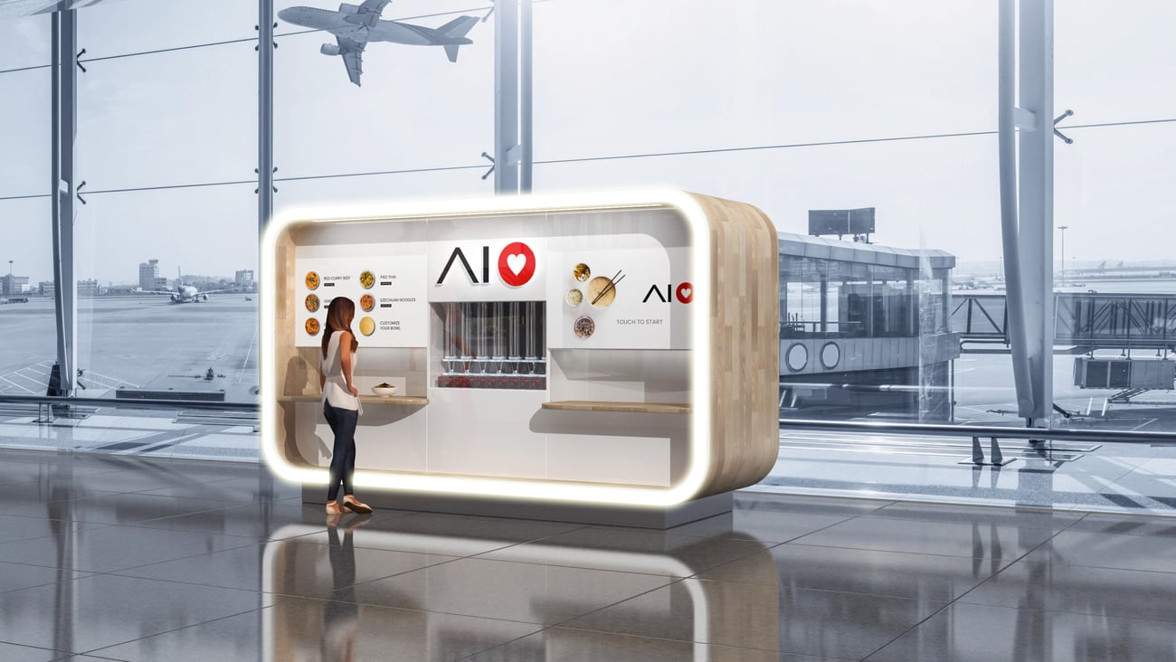 robotic food kiosk in airport