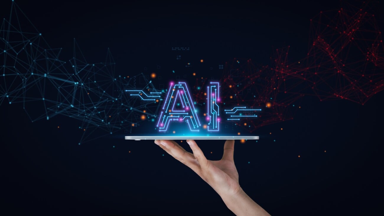 Man using tools AI. technology smart robot science and artificial intelligence technology, and innovation futuristic and global connection for providing access to information and data online network,; Shutterstock ID 2284091345