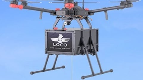 drone delivering El Pollo Loco