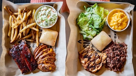 a tray of food on a table