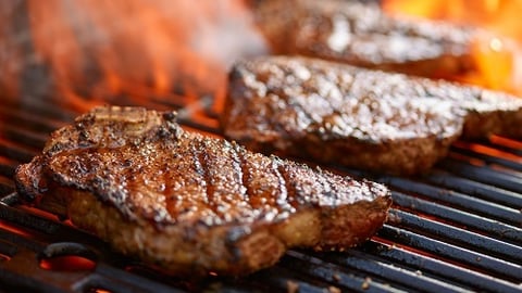 steak on the grill 