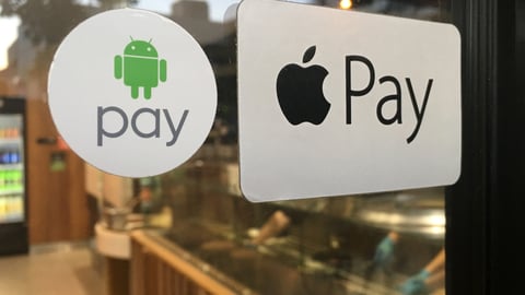 apple pay and android pay logos