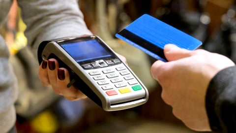 credit card and POS terminal