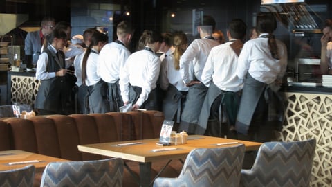 Restaurant staff going through training