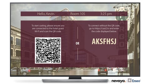 Television with a QR code on it