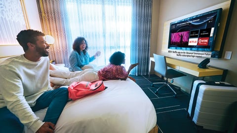 Hotel guests watch Directv