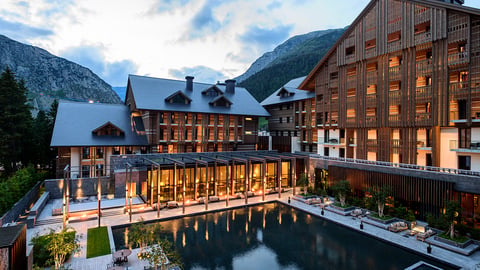 Aerial photo of The Chedi Andermatt