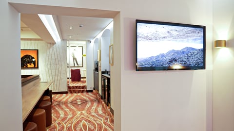 Hard Rock Hotel Amsterdam guestroom with TV on display