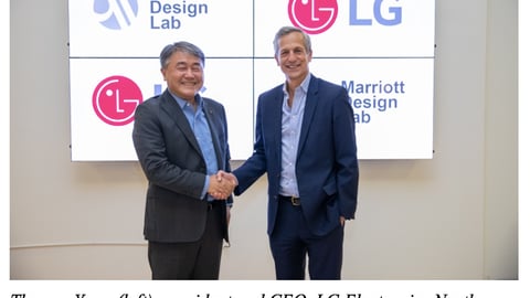 Thomas Yoon of LG and Ron Harrison of Marriott Shaking hands