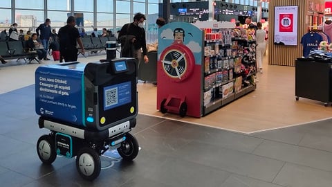 delivery robot at airport