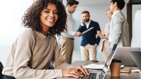 woman pc in office