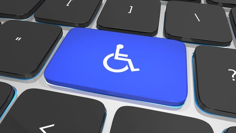 keyboard with one key having the wheelchair icon