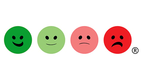 Happy or Not logo of happy and unhappy smiley faces