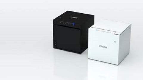 a close up of epson printers