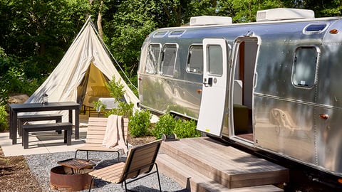 airstream parked outdoors