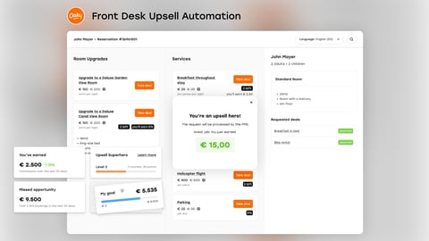 Oaky Front Desk Upsell Automation platform