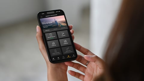 smart phone displaying Jumeirah check-in technology