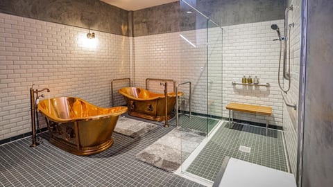 Spa with copper soaking baths filled with Pivovar’s Czech-style beer 