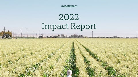 sweetgreen sustainability report cover man in field