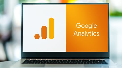 google analytics logo on a laptop