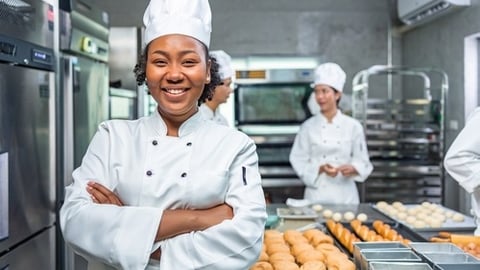 smiling chef in kitchen