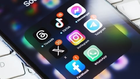 social media icons on an iphone