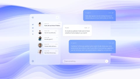 chat bubbles between a guest and EasyWay AI assistant