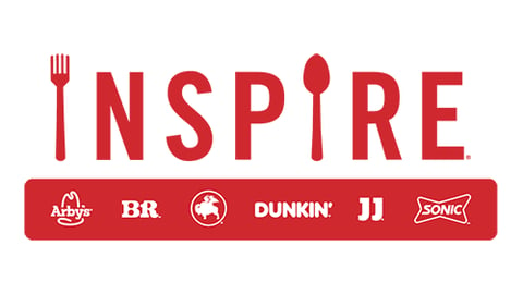 Inspire Brands logo with subbrands underneath it