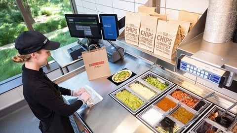 Chipotle digital make line and employee