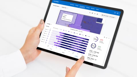 myRoom XC dashboard on a tablet