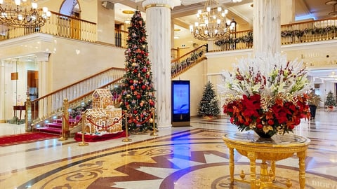 christmas hotel lobby