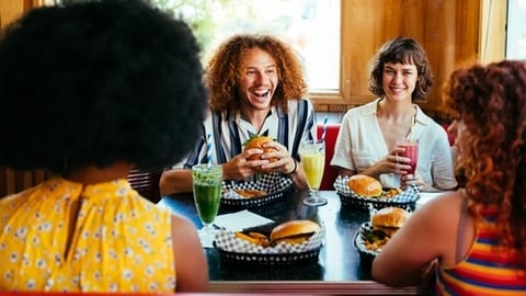 happy diners at restaurant 