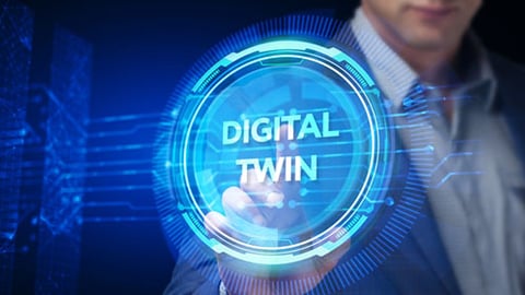 man using his digital twin system in the cloud