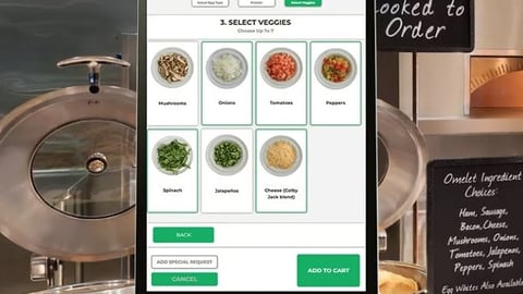 Grubbr Kiosk at Embassy Suites' omelet station