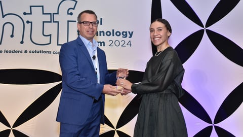 September Banks of Mint House accepting her Rising Star award at HTF 2024
