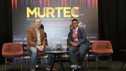 Felicia White of Ascent Hospitality Management and Jason Lechner at Pizza Ranch at MURTEC 2025