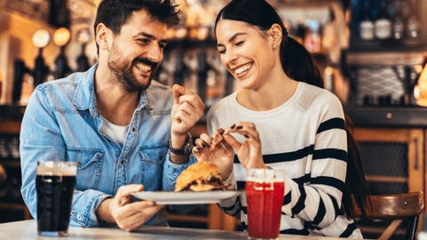 happy diners at restaurant