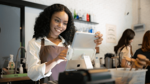 POS smiling waitress 