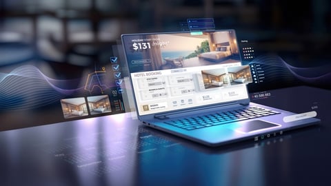 hotel website on a laptop computer