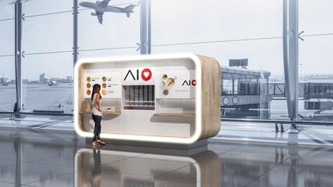 robotic food kiosk in airport