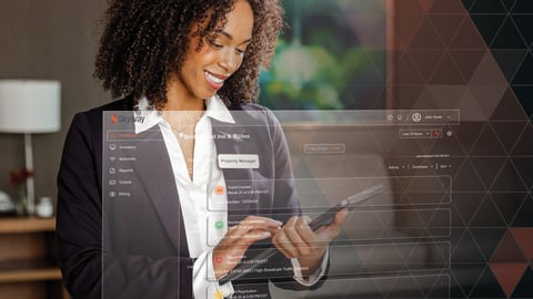 Woman using the Allbridge Skybridge interface