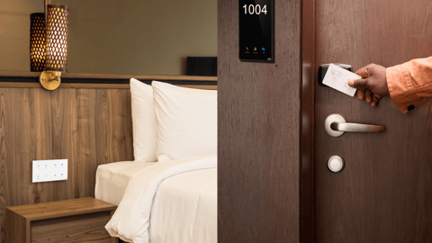 door opening into a hotel room